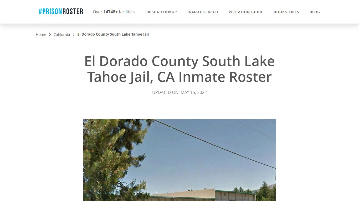 El Dorado County South Lake Tahoe Jail, CA Inmate Roster